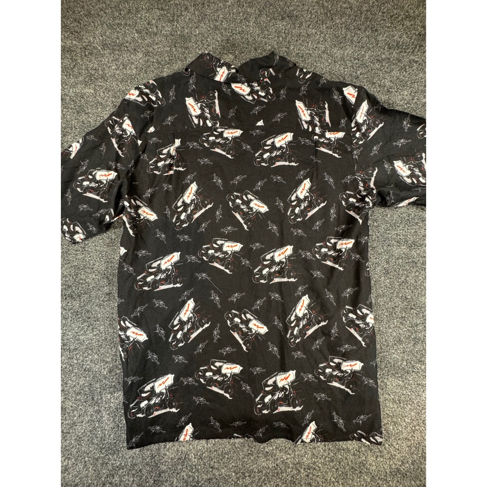 Thunderhead Mens Sprint Car Racing All Over Print Button Down Shirt Black Size M - Picture 2 of 7